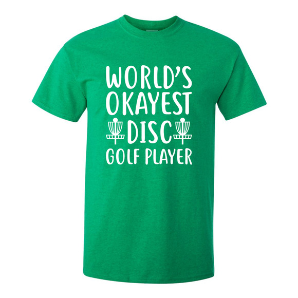 Disc Golf T Shirt Worlds OKAYEST DISCGOLFER Funny Discgolfing Discgolfer Shirt - Picture 6 of 16